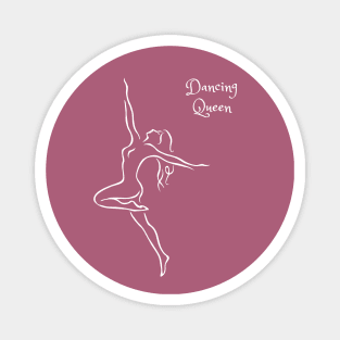 Dancing queen line art. Dancing girl minimalist design. Magnet
